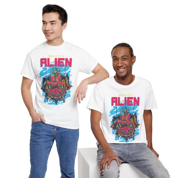 Alien Graphic Unisex Heavy Cotton Tee, Comfortable Casual Wear, Everyday Fashion, Perfect Gift for Space Lovers, Trendy Tee, Unique [...] - Image 7