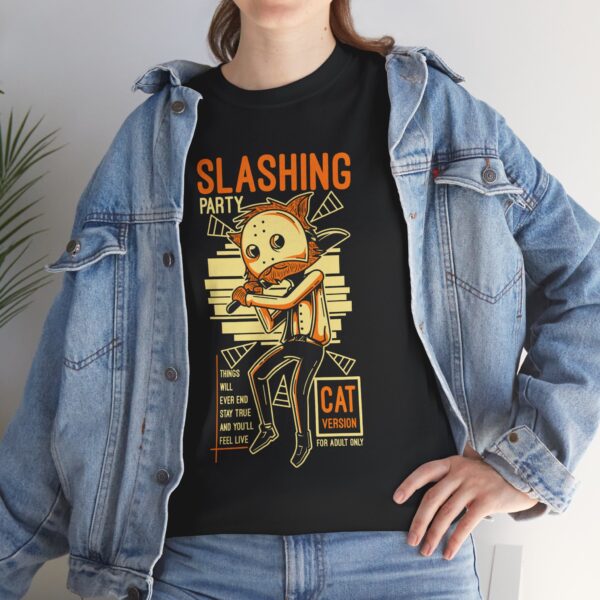 Cool Graphic Tee - Slashing Cat Design, Unisex Cotton Shirt, Casual Wear, Unique Gift, Cat Lover Apparel - Image 6