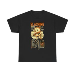Cool Graphic Tee – Slashing Cat Design, Unisex Cotton Shirt, Casual Wear, Unique Gift, Cat Lover Apparel