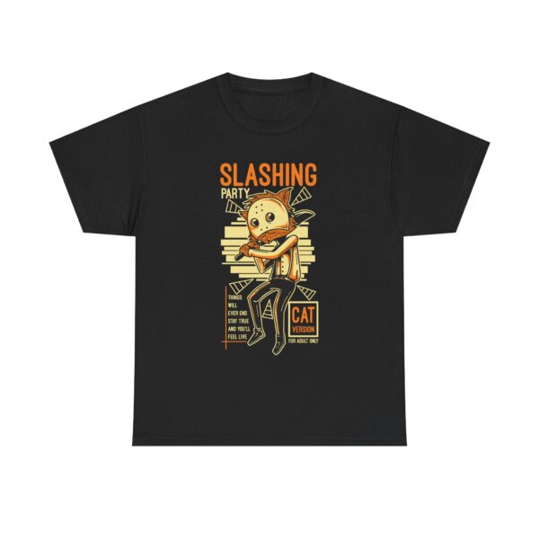 Cool Graphic Tee - Slashing Cat Design, Unisex Cotton Shirt, Casual Wear, Unique Gift, Cat Lover Apparel - Image 2