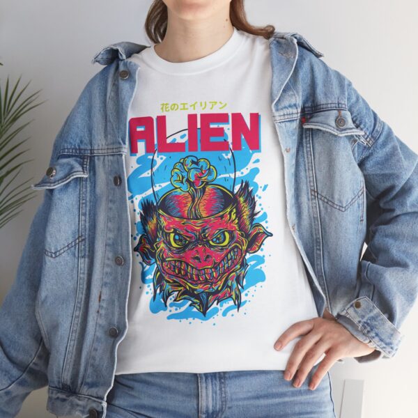 Alien Graphic Unisex Heavy Cotton Tee, Comfortable Casual Wear, Everyday Fashion, Perfect Gift for Space Lovers, Trendy Tee, Unique [...] - Image 8