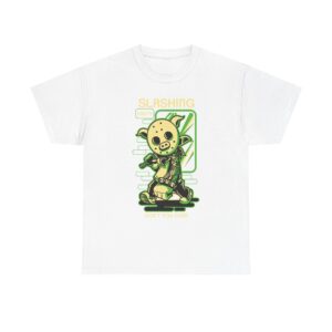 Cute Slashing Monster Tee, Unisex Cotton T-Shirt, Gamer Shirt, Cartoon Graphic Tee, Fun Casual Tee, Unique Gift for Anime Fans